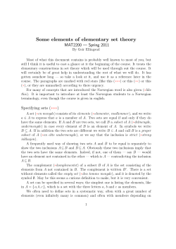 Some elements of elementary set theory