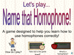 Name that Homophone Game