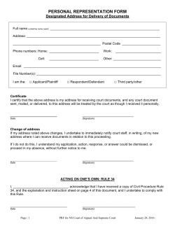 personal representation form
