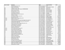 Course number Book title ISBN Author/publisher Price Second