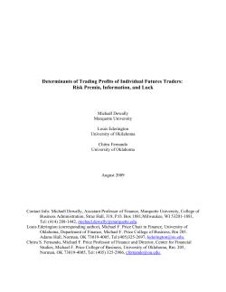 Determinants of Trading Profits of Individual Futures