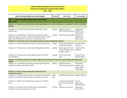 Goals, Strategic Objectives, and Strategies Goal 1