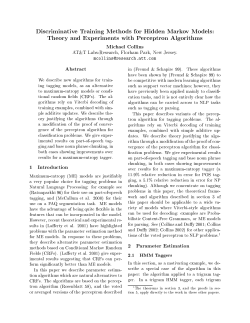 Theory and Experiments with Perceptron Algorithms