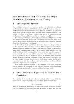 Free Oscillations and Rotations of a Rigid Pendulum: Summary of