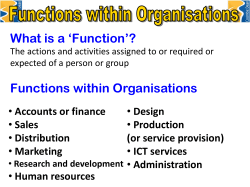 Job Functions and organisation structure. File