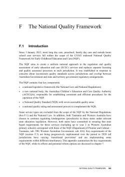 F The National Quality Framework