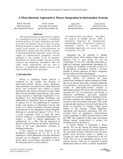 A Meta-theoretic Approach to Theory Integration in Information