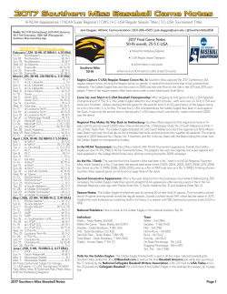 2017 Southern Miss Baseball Game Notes