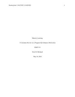 Mastery Learning Paper - George Mason University