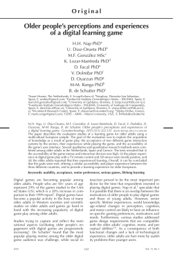 Older people`s perceptions and experiences of a digital learning game