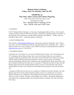 Belmont Stakes Challenge Rules and Regulations