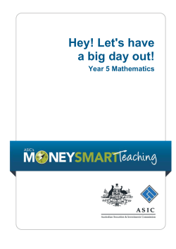 ASIC MoneySmart Teaching primary maths year 5 unit