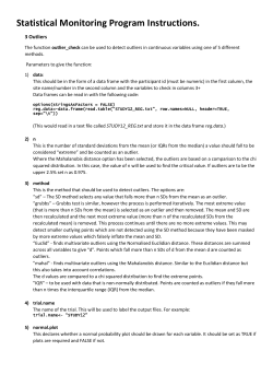 Outlliers instructions