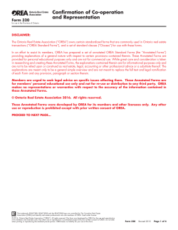 Confirmation of Co-operation and Representation