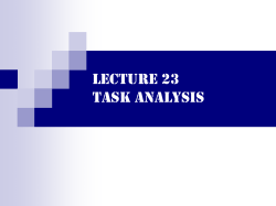 Task analysis