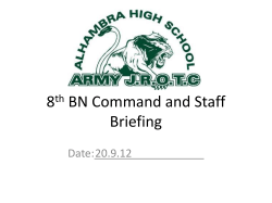 JROTC 8th BN Staff Briefing - Phoenix Union High School District