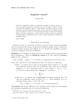 Simplicial volume - Bulletin of the Manifold Atlas