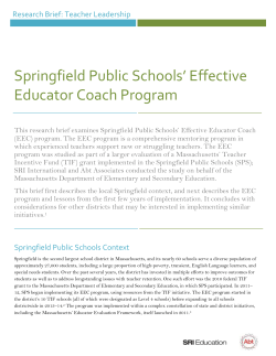 Springfield Public Schools` Effective Educator Coach Program