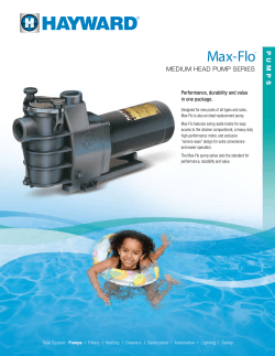 Max-Flo&reg; Medium Head Pump Series - Sell Sheet
