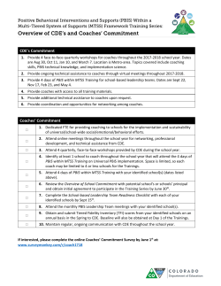 Overview of CDE`s and Coaches` Commitment