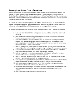 Parent/Guardian`s Code of Conduct