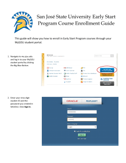 San José State University Early Start Program Course Enrollment