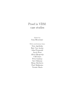 Proof in VDM: case studies