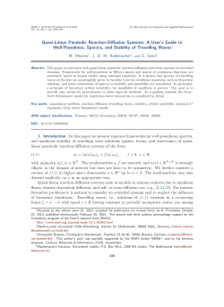Quasi-Linear Parabolic Reaction-Diffusion Systems