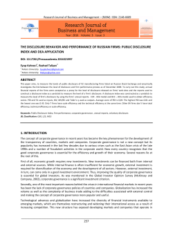 the disclosure behavior and performance of russian firms