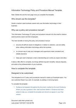 IT Policies and Procedures Manual Template