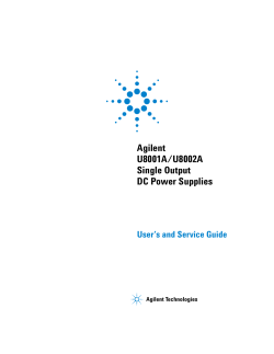 Agilent U8001A/U8002A Single Output DC Power Supplies