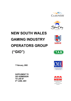 new south wales gaming industry operators group - IPART