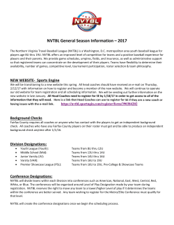 NVTBL General Season Information &ndash; 2017
