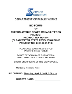 DEPARTMENT OF PUBLIC WORKS BID FORMS FOR TUXEDO