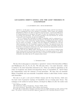 LOCALISING DEHN`S LEMMA AND THE LOOP THEOREM IN 3