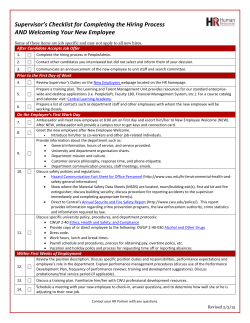 Supervisor`s Checklist - Central Washington University