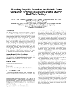 Modelling Empathic Behaviour in a Robotic - gaips - INESC-ID