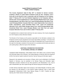 Lazard Global Investment Funds Public Limited Company