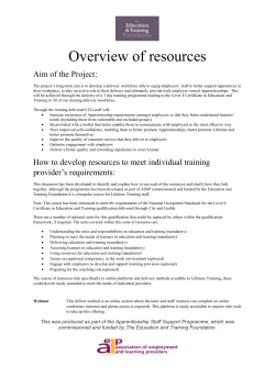 Teach - 1.Overview of resources - Lifetime Training Group