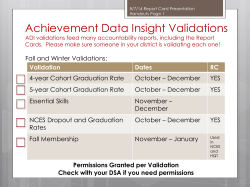 Current Validations ADI validations feed many accountability reports
