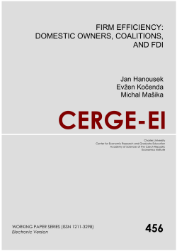 Efficiency and Ownership of the Czech Firms - cerge-ei