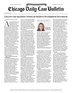Lawyers can maximize return on business development