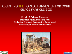 Adjusting the Forage Harvester for Corn Silage Particle Size