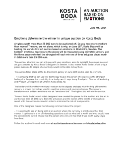 Emotions determine the winner in unique auction by Kosta