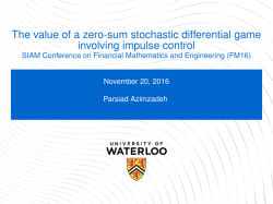 The value of a zero-sum stochastic differential game involving