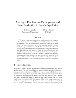 Marriage, Employment Participation and Home Production in Search