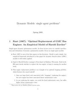 Dynamic Models: single agent problems&lowast;