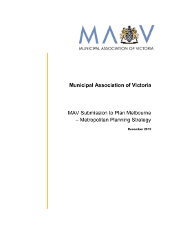 Metropolitan Planning Strategy - Municipal Association of Victoria