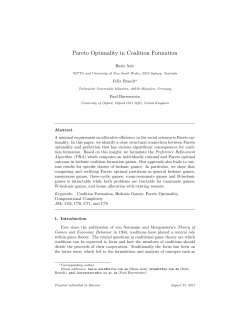 Pareto Optimality in Coalition Formation - DSS