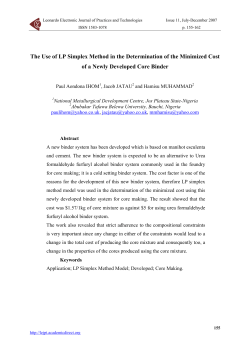 The Use of LP Simplex Method in the Determination of the